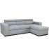 Canapé d'angle convertible reversible avec coffre - 4 personnes - VICOMTE - Tissu gris