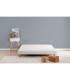 Sommier tapissier à lattes 140 x 190 cm - Bois massif blanc + Pieds