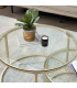 Table basse scandinave table gigogne table d'appoint 2 pièces avec surface en verre et pieds en métal